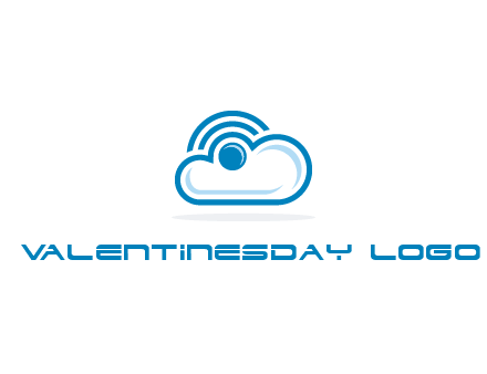 cloud with a connectivity or WiFi icon for cloud computing or storage logo