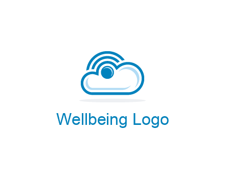 cloud with a connectivity or WiFi icon for cloud computing or storage logo