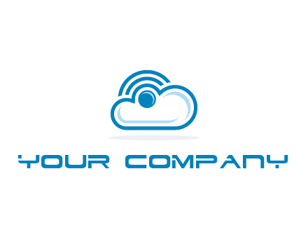 cloud with a connectivity or WiFi icon for cloud computing or storage logo