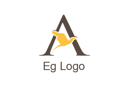 dove incorporate with letter A logo