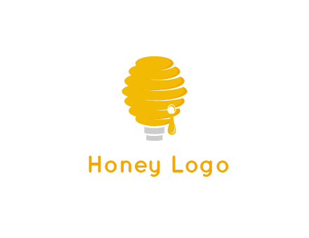 light bulb shaped like a beehive logo