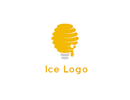 light bulb shaped like a beehive logo