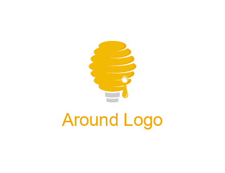 light bulb shaped like a beehive logo