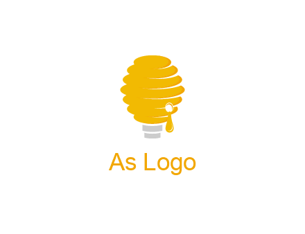 light bulb shaped like a beehive logo