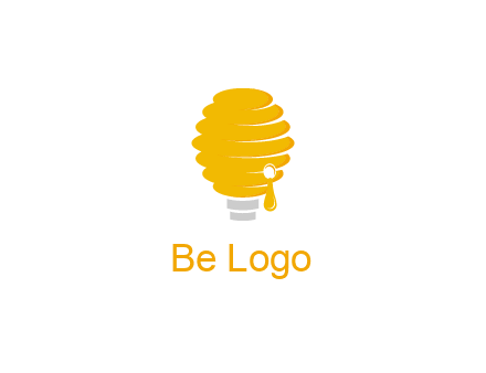 light bulb shaped like a beehive logo