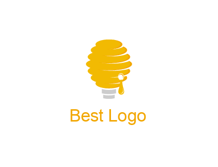 light bulb shaped like a beehive logo