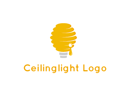 light bulb shaped like a beehive logo