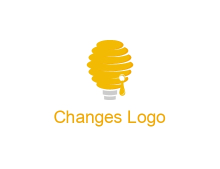 light bulb shaped like a beehive logo
