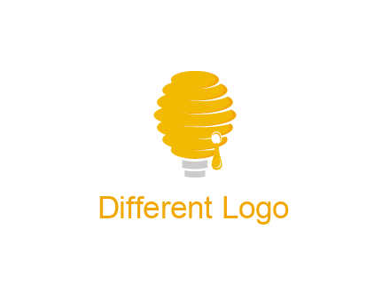 light bulb shaped like a beehive logo