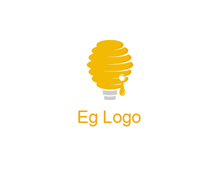 light bulb shaped like a beehive logo