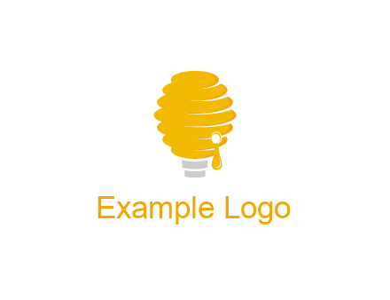 light bulb shaped like a beehive logo