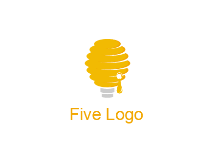 light bulb shaped like a beehive logo