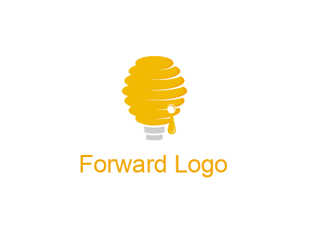 light bulb shaped like a beehive logo