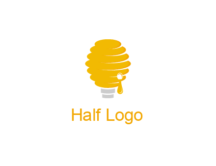 light bulb shaped like a beehive logo