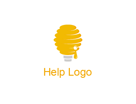 light bulb shaped like a beehive logo