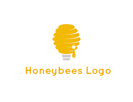 light bulb shaped like a beehive logo
