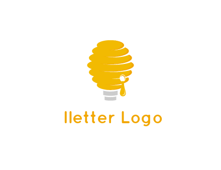 light bulb shaped like a beehive logo