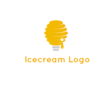 light bulb shaped like a beehive logo