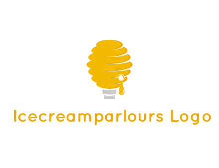 light bulb shaped like a beehive logo