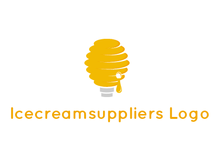 light bulb shaped like a beehive logo