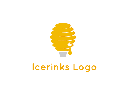 light bulb shaped like a beehive logo