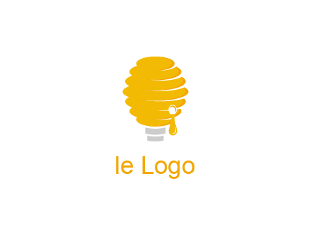 light bulb shaped like a beehive logo