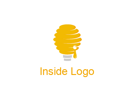 light bulb shaped like a beehive logo