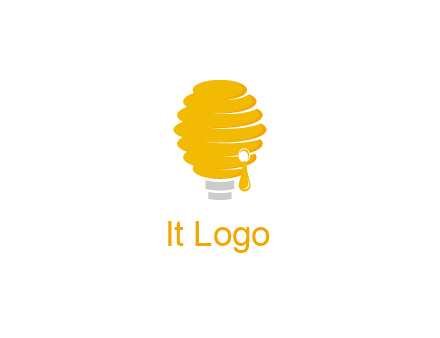 light bulb shaped like a beehive logo