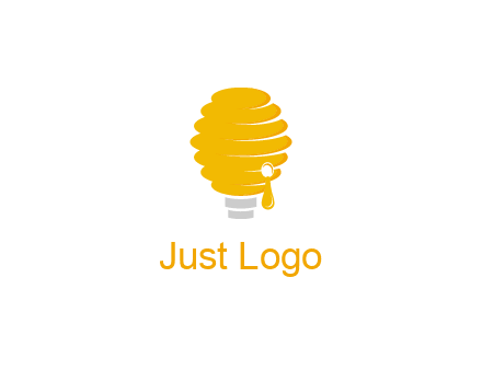 light bulb shaped like a beehive logo