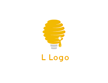 light bulb shaped like a beehive logo