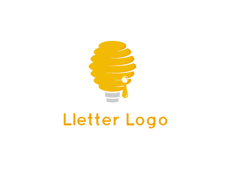 light bulb shaped like a beehive logo