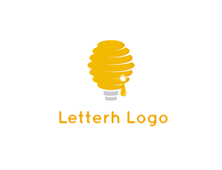 light bulb shaped like a beehive logo