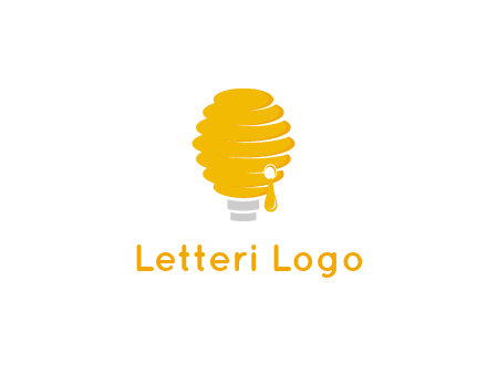 light bulb shaped like a beehive logo