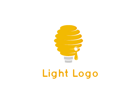 light bulb shaped like a beehive logo