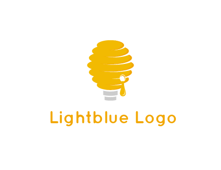light bulb shaped like a beehive logo