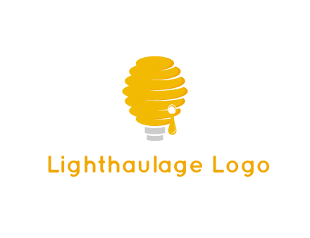 light bulb shaped like a beehive logo