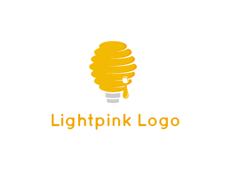 light bulb shaped like a beehive logo