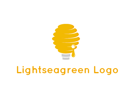 light bulb shaped like a beehive logo