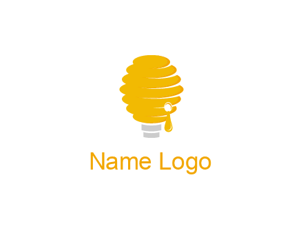 light bulb shaped like a beehive logo