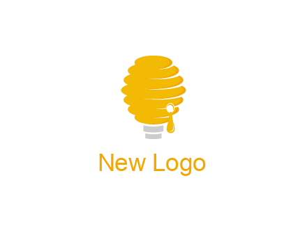 light bulb shaped like a beehive logo
