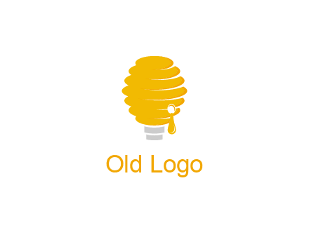 light bulb shaped like a beehive logo