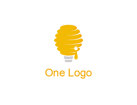 light bulb shaped like a beehive logo