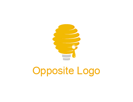 light bulb shaped like a beehive logo