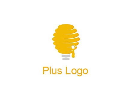 light bulb shaped like a beehive logo