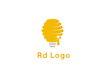 light bulb shaped like a beehive logo