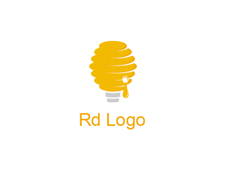 light bulb shaped like a beehive logo