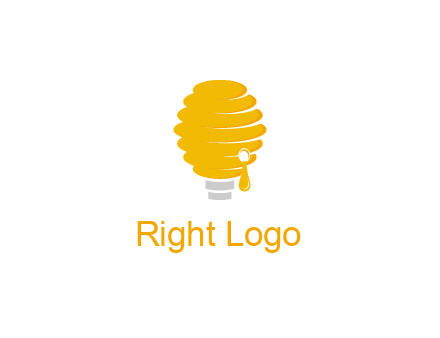 light bulb shaped like a beehive logo