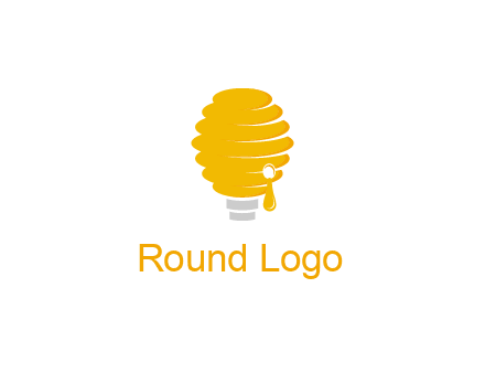 light bulb shaped like a beehive logo