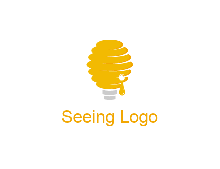 light bulb shaped like a beehive logo