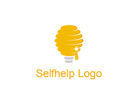 light bulb shaped like a beehive logo